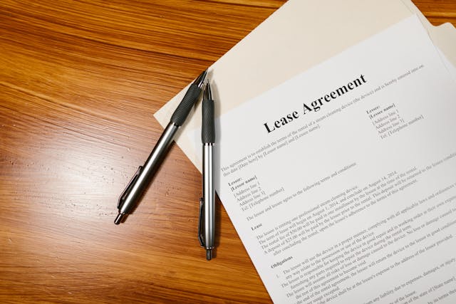 lease agreement with pen